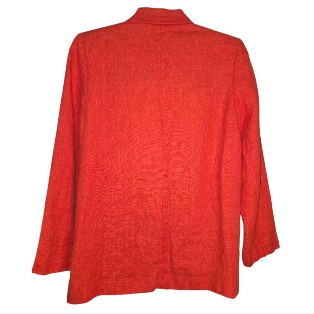Vintage Orange Linen Harve Bernard Blazer Jacket - Picture 3 of 9